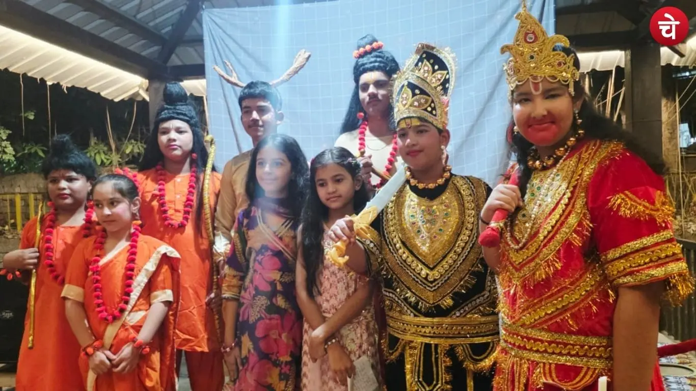 Local children performing a Ramlila in Noida Sector 47